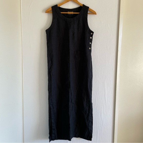 Black Linen Dress Size M - Picture 2 of 13